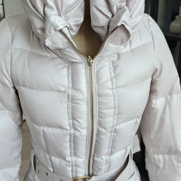 Zara Women's Quilted Puffer Jacket Down Filled with Belt - Picture 11 of 12